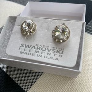 Swarovski Elements Silvertone Earrings